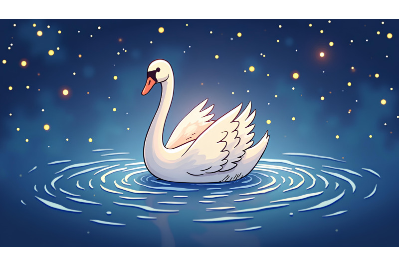 swan-floating-in-a-universe-of-light-cosmic-minimalism