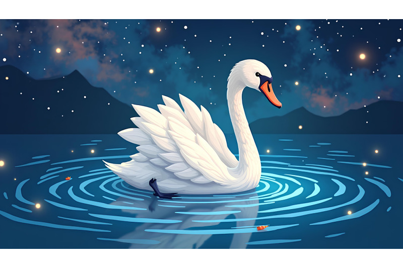 swan-floating-in-a-universe-of-light-cosmic-minimalism
