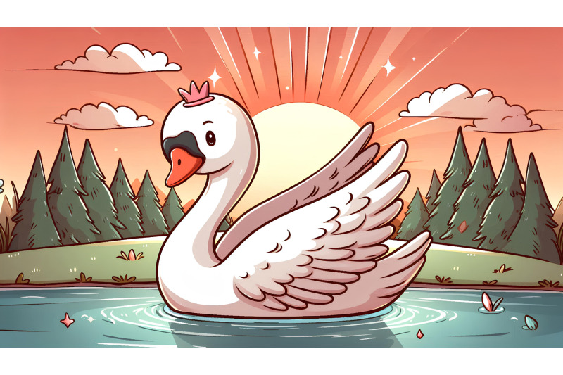 swan-glowing-under-the-setting-sun-sunset-soft-glow