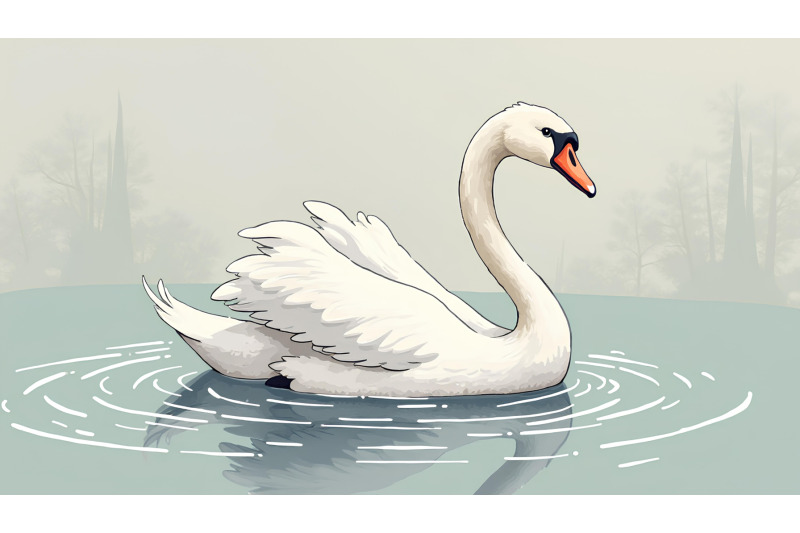 swan-gracefully-floating-charcoal