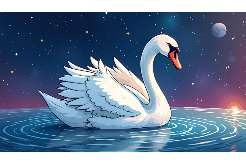 swan-in-a-cosmic-background-space-art