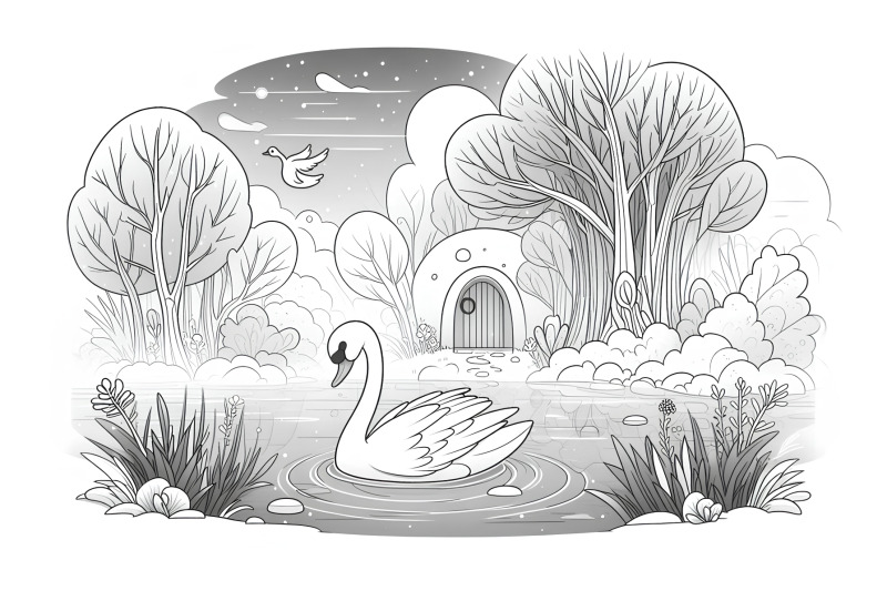 swan-in-a-mist-covered-landscape-dreamlike-monochrome