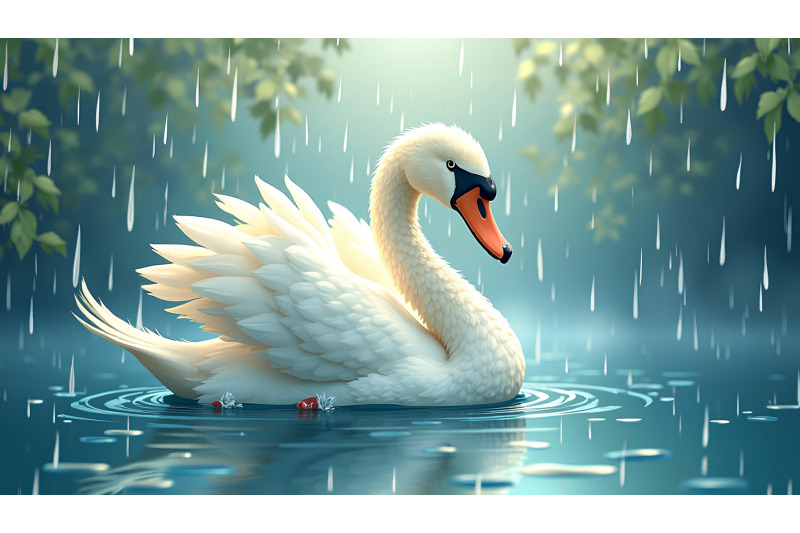 swan-in-a-rain-soaked-dream-rainy-impressionism