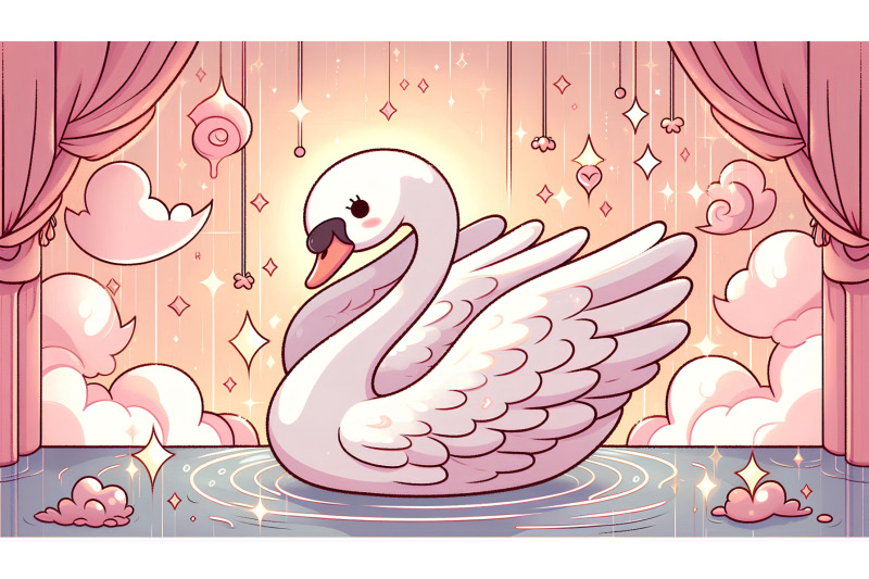 swan-in-a-shimmering-garden-space-art