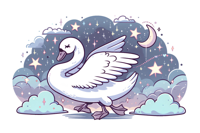 swan-in-a-starry-dream-silhouette