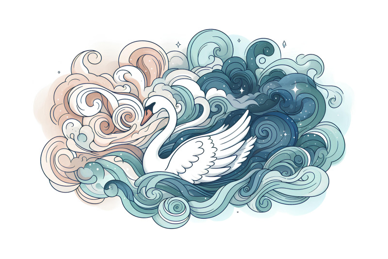 swan-in-a-swirling-mist-dreamlike-abstract
