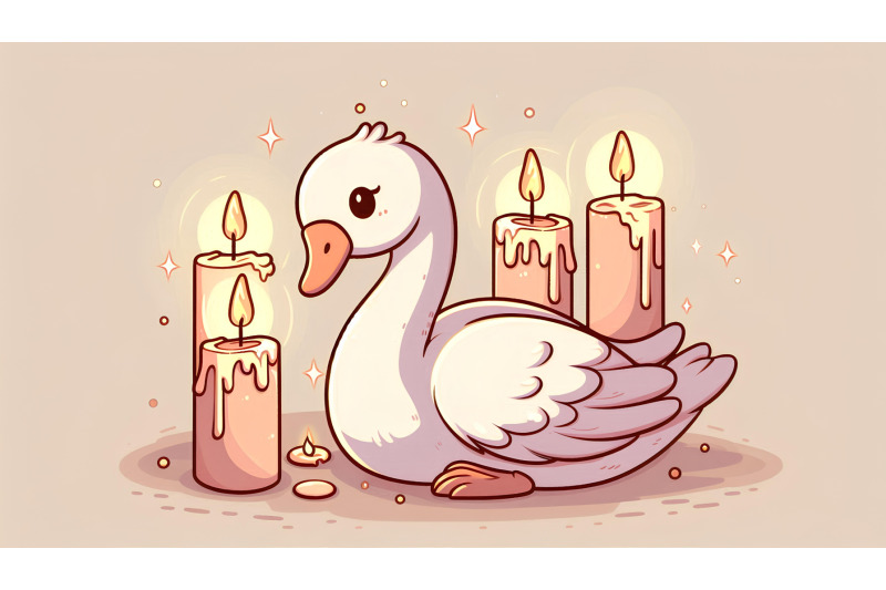 swan-in-a-warm-candle-lit-glow-soft-candlelight-art