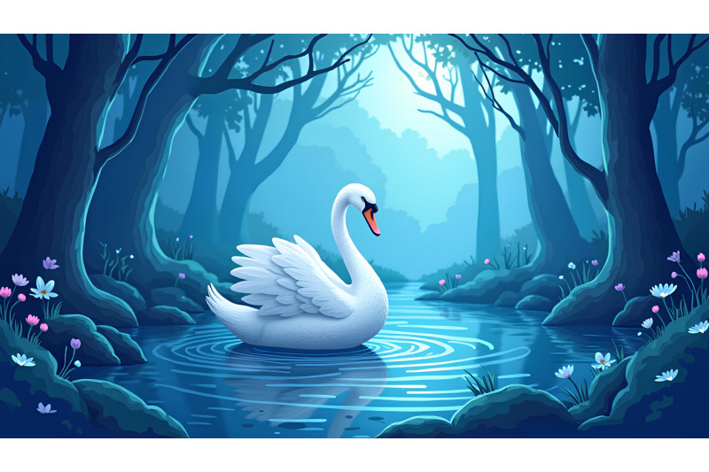 swan-in-an-enchanted-blue-forest-mystical-blue-tones
