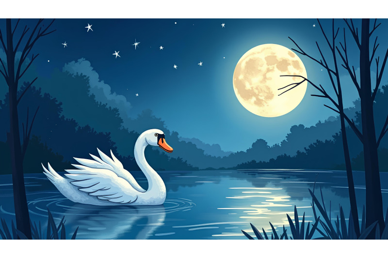 swan-in-an-enchanted-night-scene-moonlit-watercolor