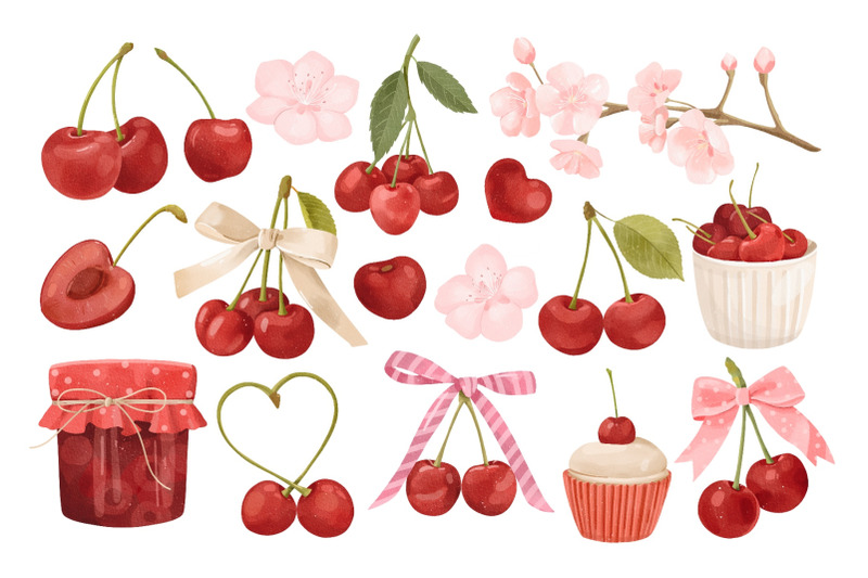watercolor-cherry-and-bow-clipart