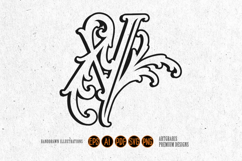 ornamental-v-initial-outline-with-vintage-flourishes