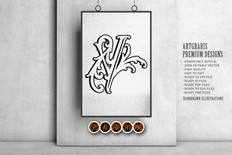 ornamental-v-initial-outline-with-vintage-flourishes