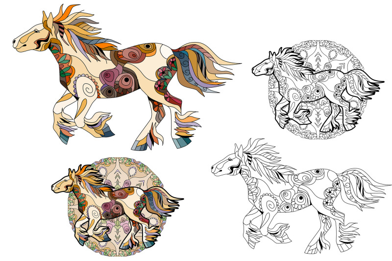 decorative-horses-for-coloring