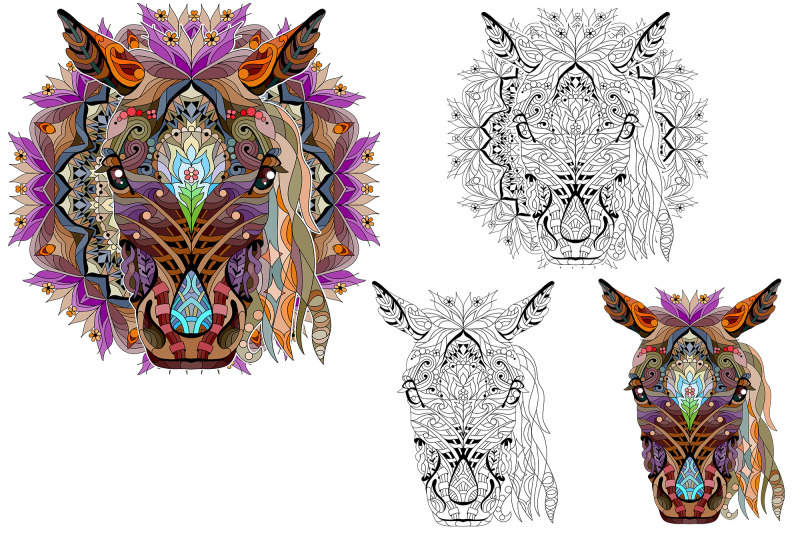 decorative-horses-for-coloring