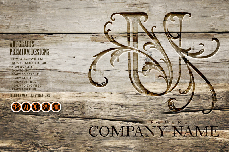 vintage-style-u-initial-outline-with-flourish-monochrome