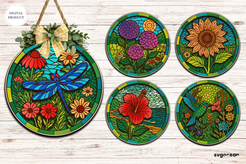 flower-stained-glass-door-sign-bundle