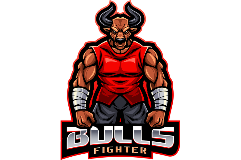 bulls-fighter-esport-mascot-logo-design