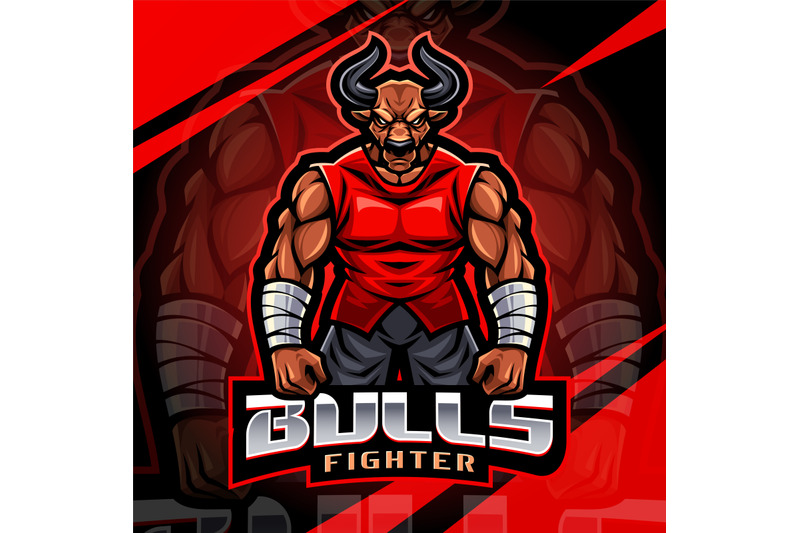 bulls-fighter-esport-mascot-logo-design