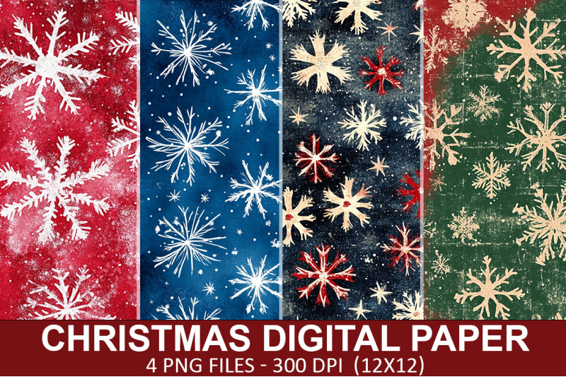 christmas-snowflake-digital-paper-bundle