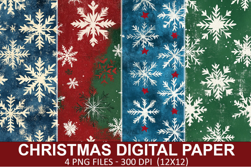 christmas-snowflake-digital-paper-bundle