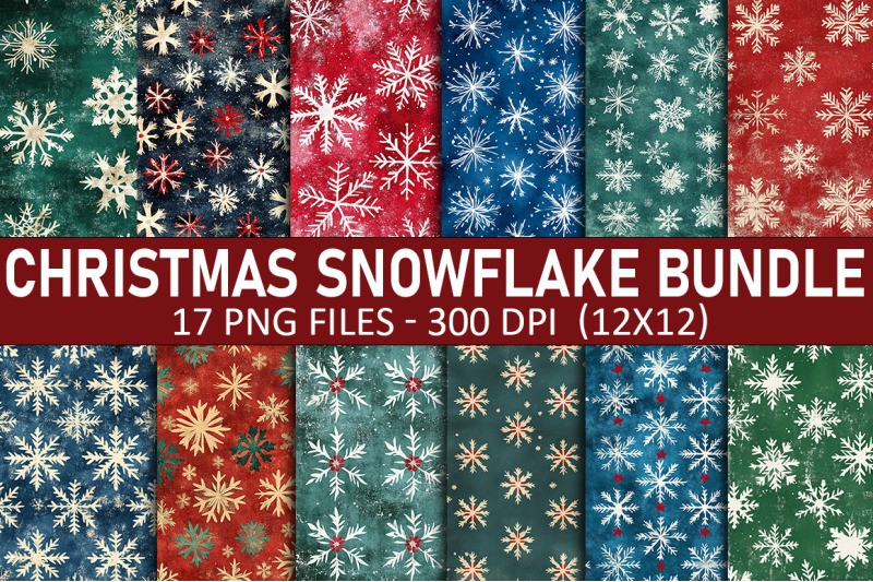 christmas-snowflake-digital-paper-bundle