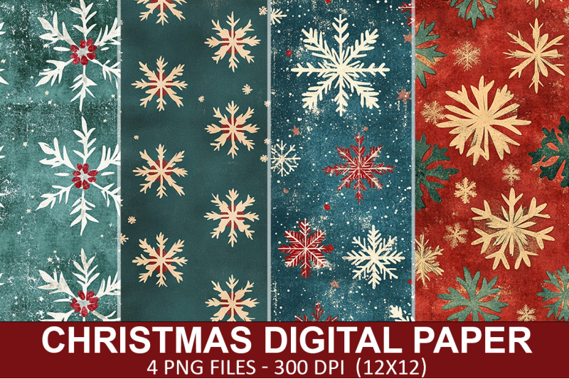 christmas-snowflake-digital-paper-bundle