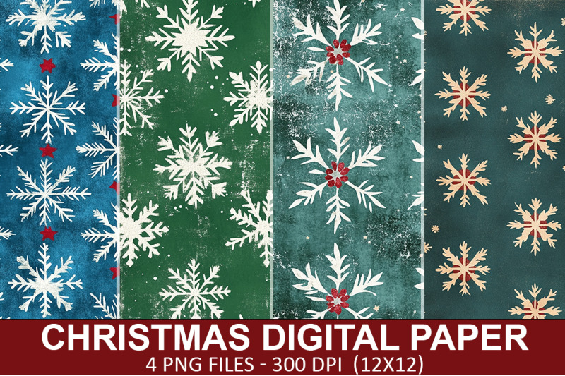 christmas-snowflake-digital-paper-bundle