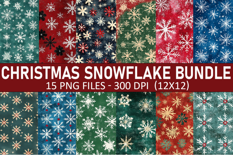 christmas-snowflake-digital-paper-bundle