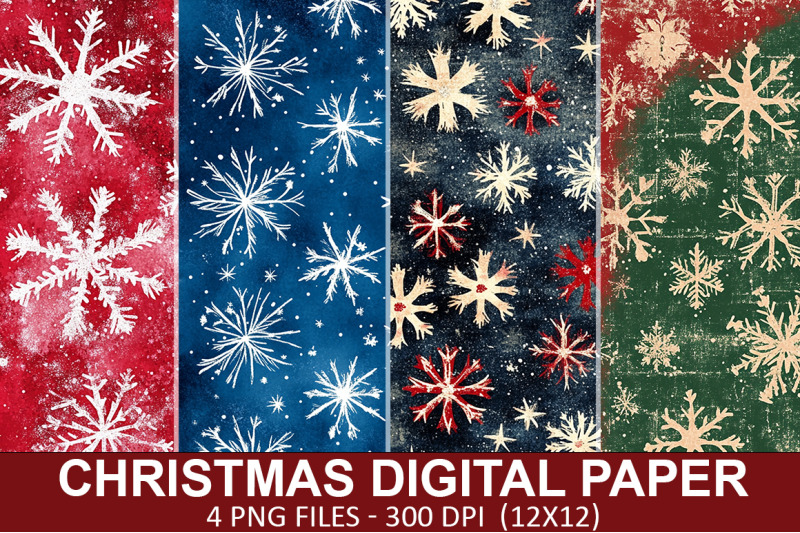 christmas-snowflake-digital-paper-bundle
