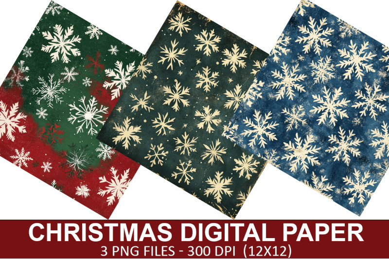 christmas-snowflake-digital-paper-bundle