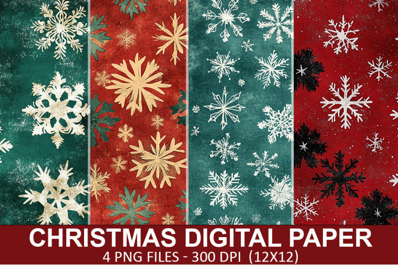 christmas-snowflake-digital-paper-bundle