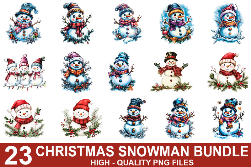 christmas-snowman-clipart-bundle