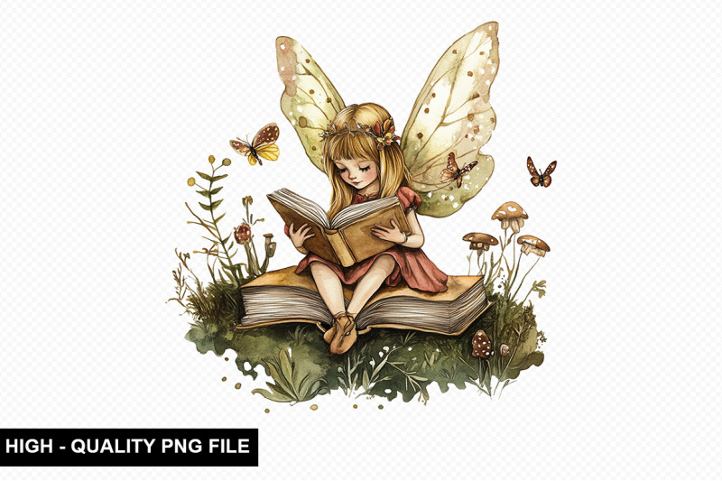 fairy-whimsical-reading-clipart-bundle