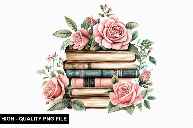 watercolor-floral-book-clipart-png-bundle
