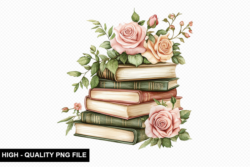 watercolor-floral-book-clipart-png-bundle