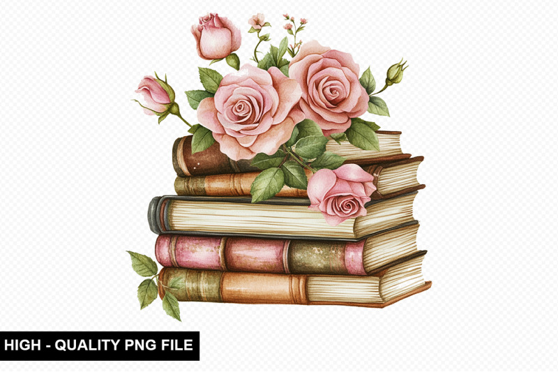 watercolor-floral-book-clipart-png-bundle