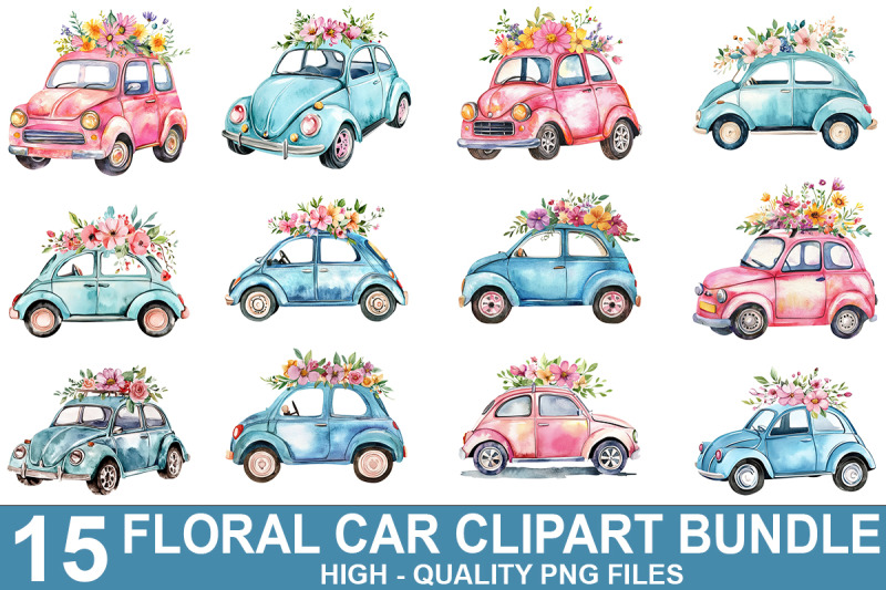 floral-car-clipart-bundle