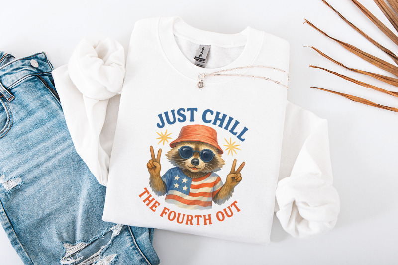 raccoon-just-chill-the-fourth-out-png-america-png-retro-4th-of-july