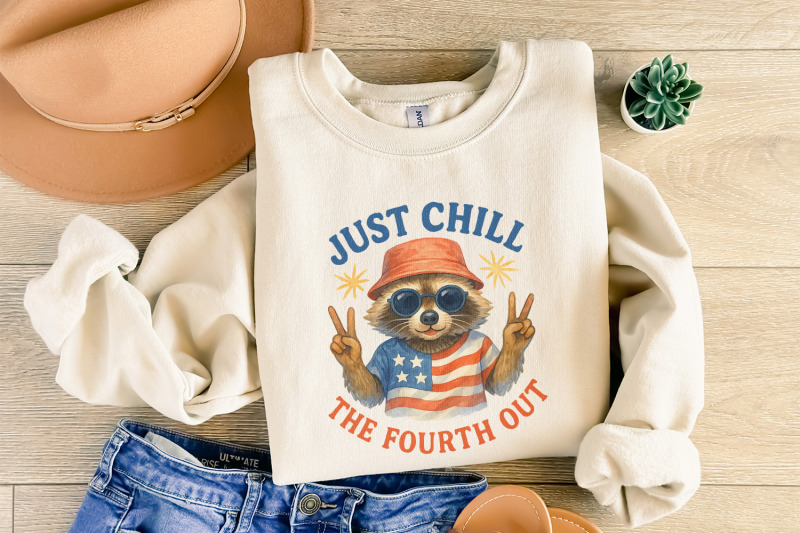 raccoon-just-chill-the-fourth-out-png-america-png-retro-4th-of-july