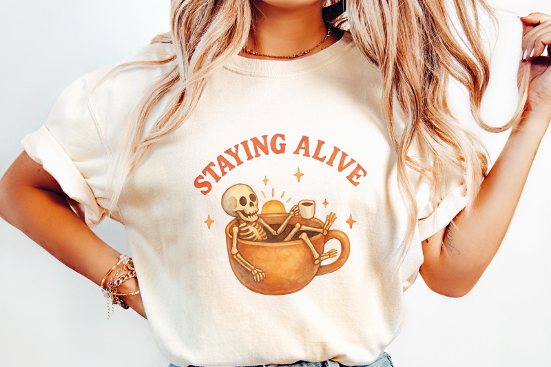 staying-alive-skeleton-coffee-png-funny-halloween-coffee-sublimation