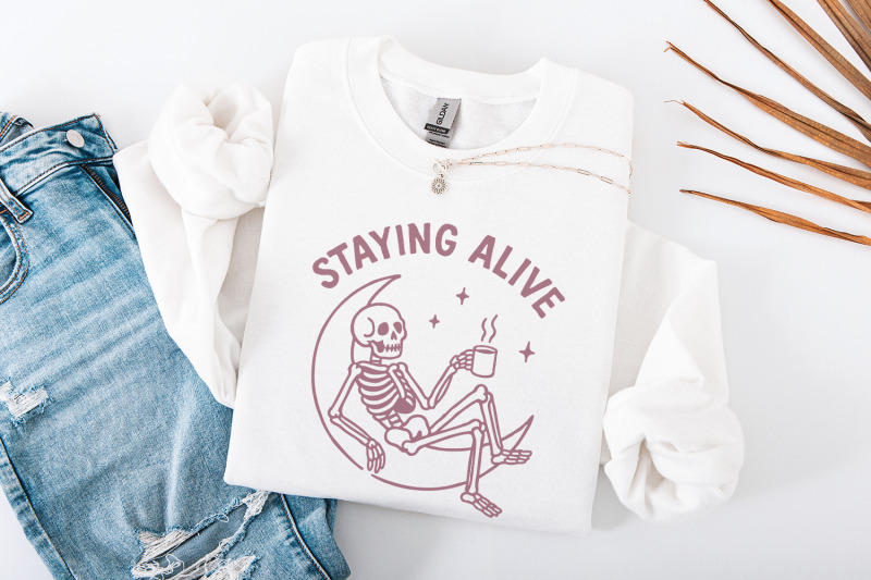 staying-alive-png-halloween-coffee-skeleton-digital-download-funny-h