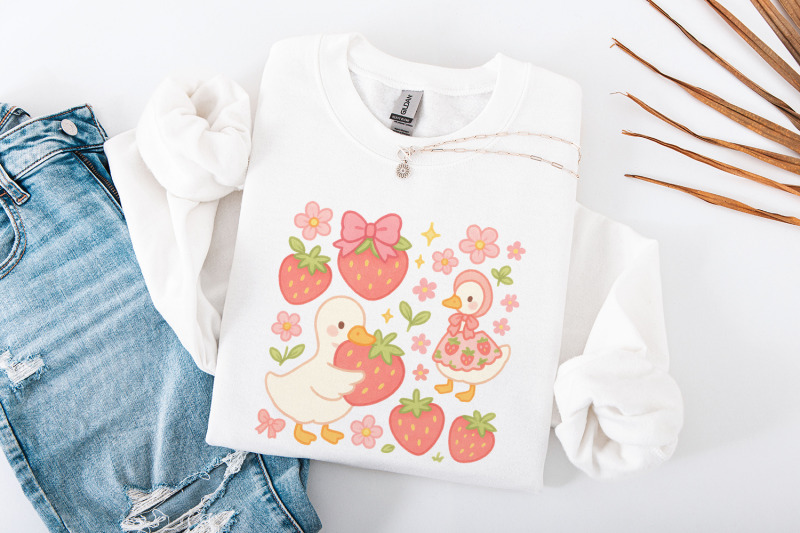 strawberry-goose-png-cute-cottagecore-animal-clipart-berry-sweet-goo