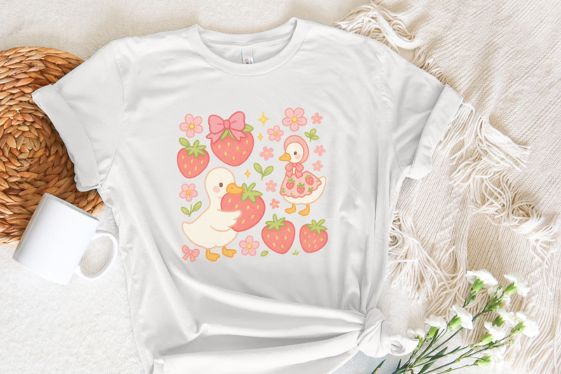 strawberry-goose-png-cute-cottagecore-animal-clipart-berry-sweet-goo