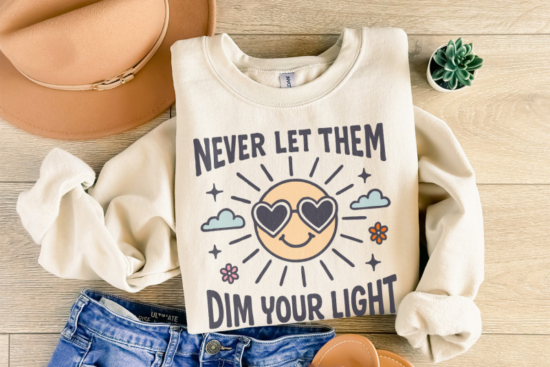 never-let-them-dim-your-light-png-cute-inspirational-mental-health-de