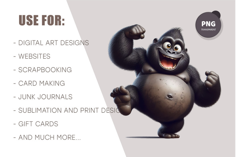whimsical-cartoon-gorillas-03-t-shirt-png