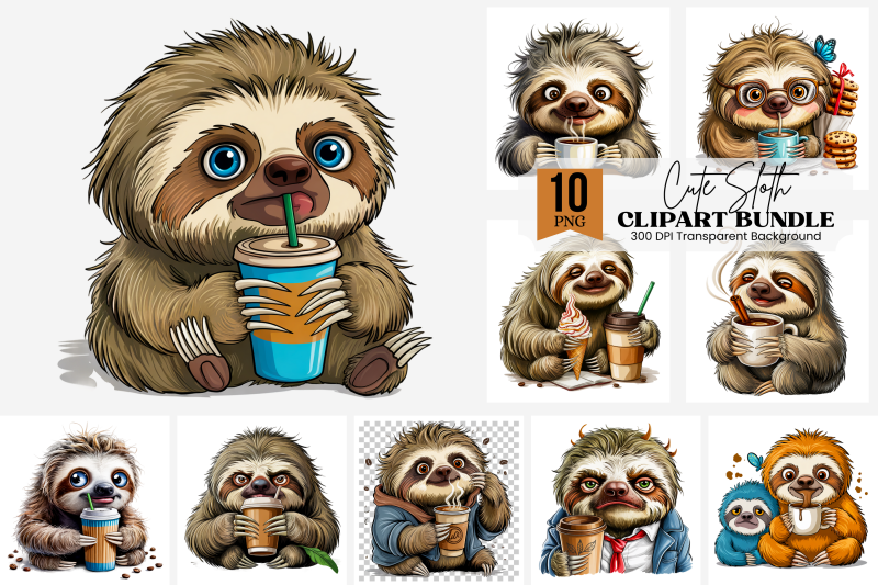 15-cute-sloth-with-coffee-cup-and-beanie-png