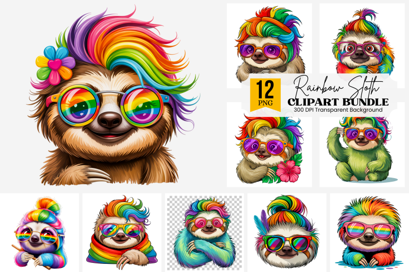 sloth-png-sloth-clip-art-rainbow-watercolor-sloth