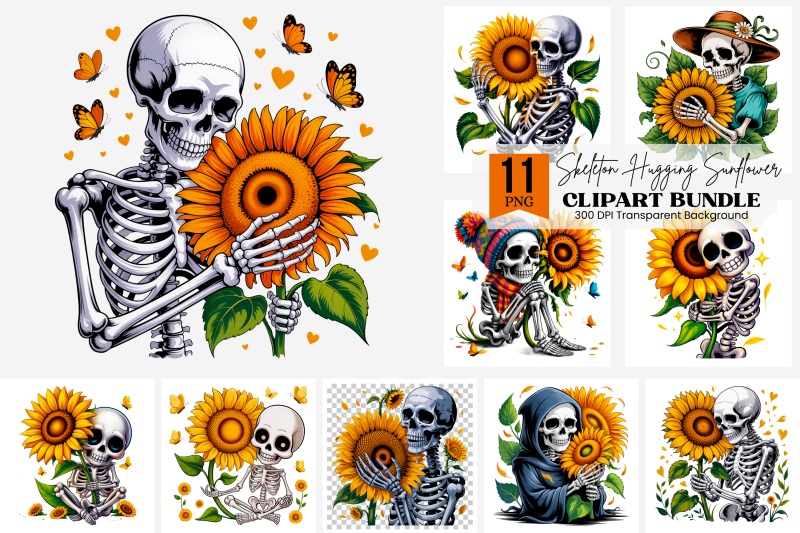 15-skeleton-clipart-png-skeleton-hugging-sunflower