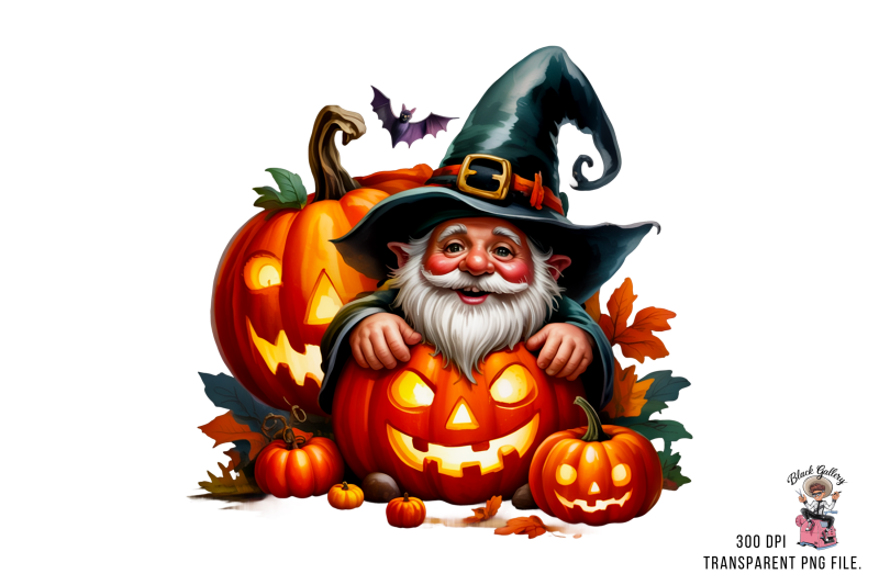 10-halloween-gnome-png-clipart-in-pumpkin-with-witch-hat