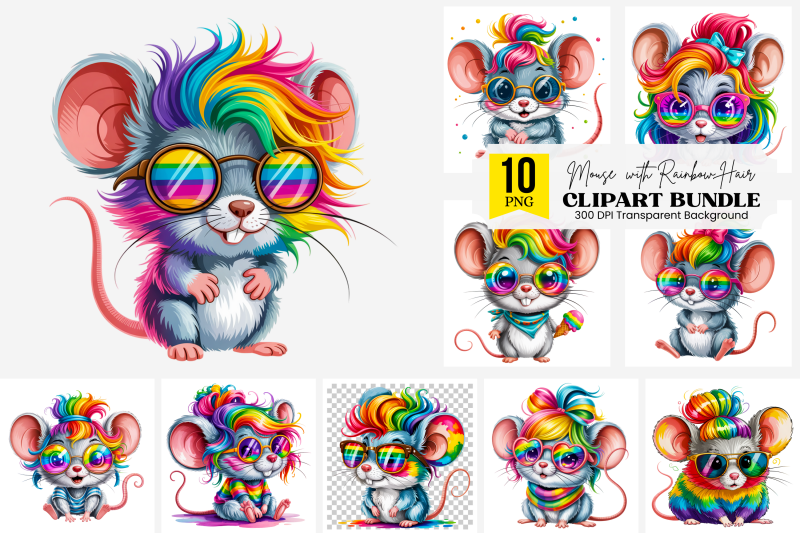 10-cool-mouse-png-clipart-with-rainbow-hair-sunglasses-pride-shirt